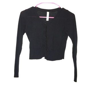 Black Cropped Cardigan