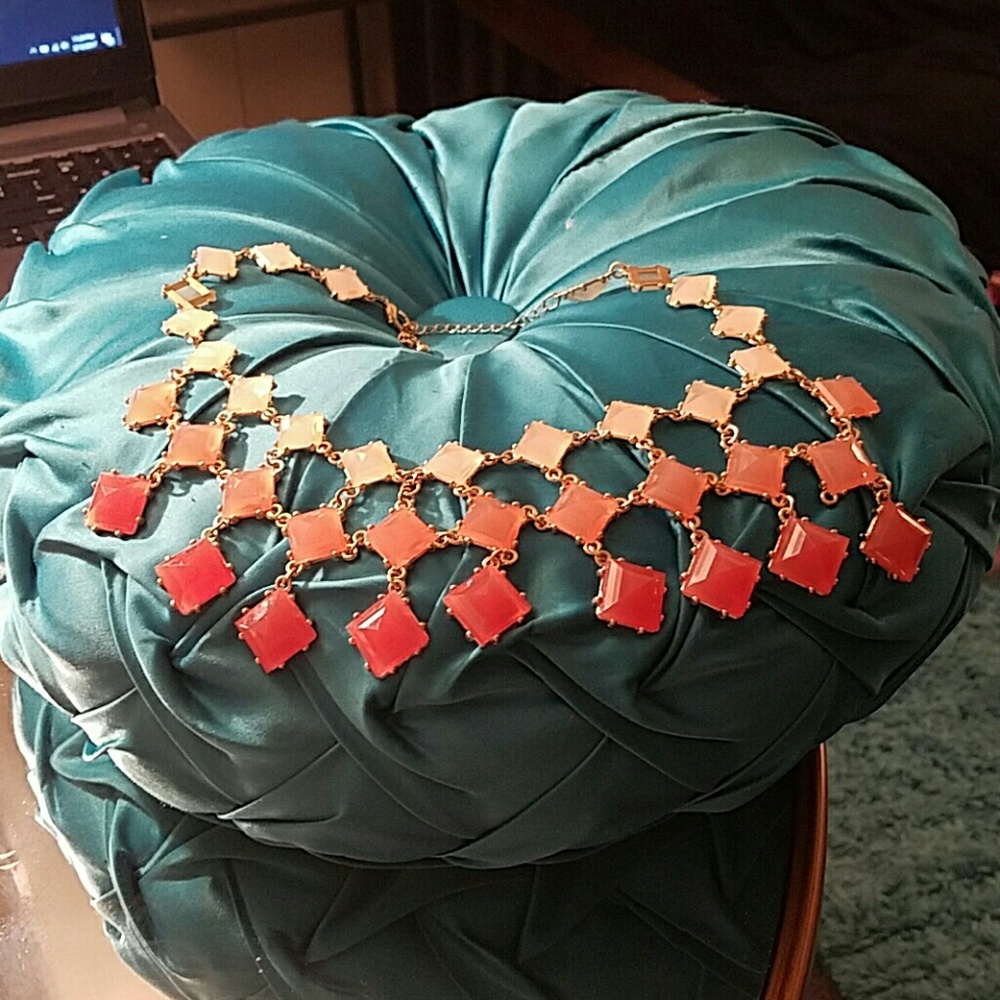Ombre orange statement necklace