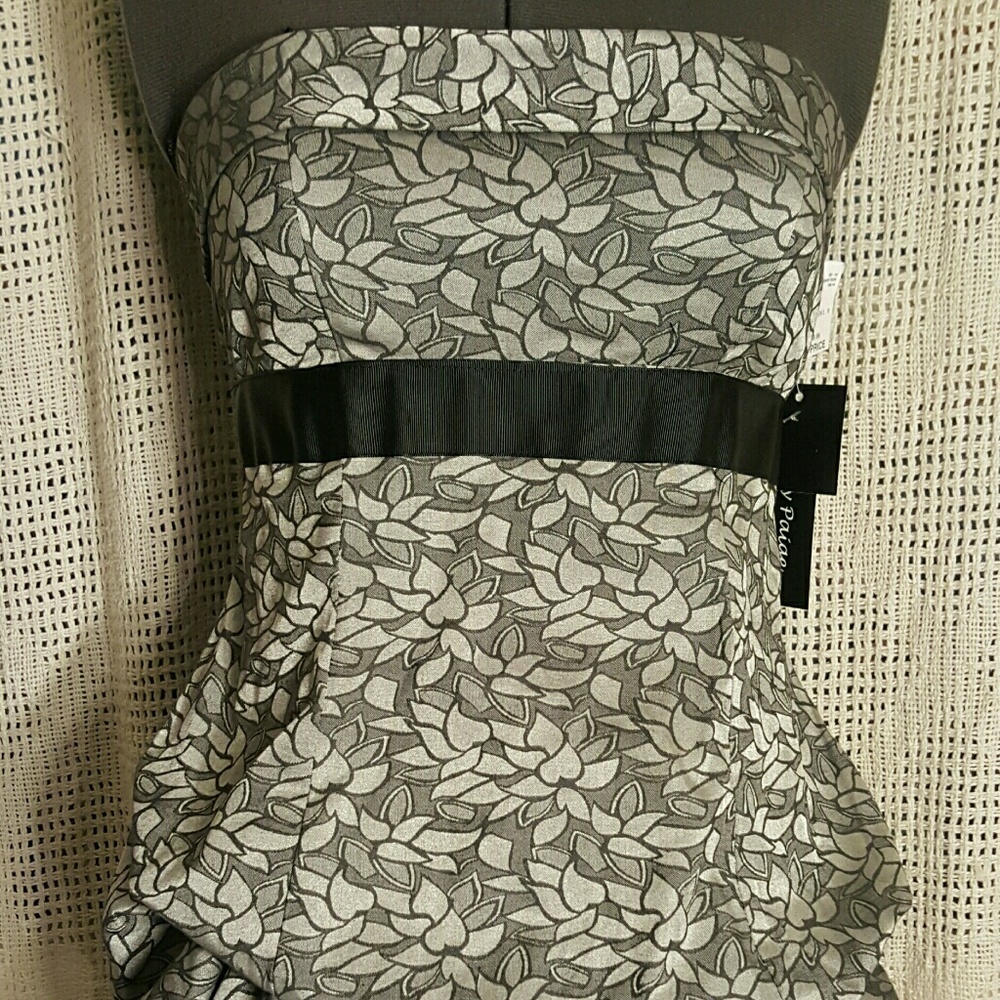 Maddy Paige Strapless Silver/Grey Mini Dress 7/8