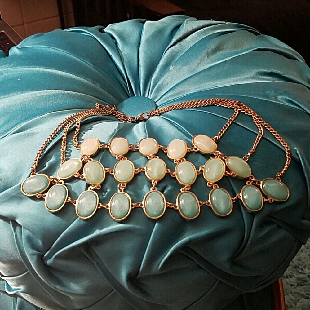 Aqua statement necklace