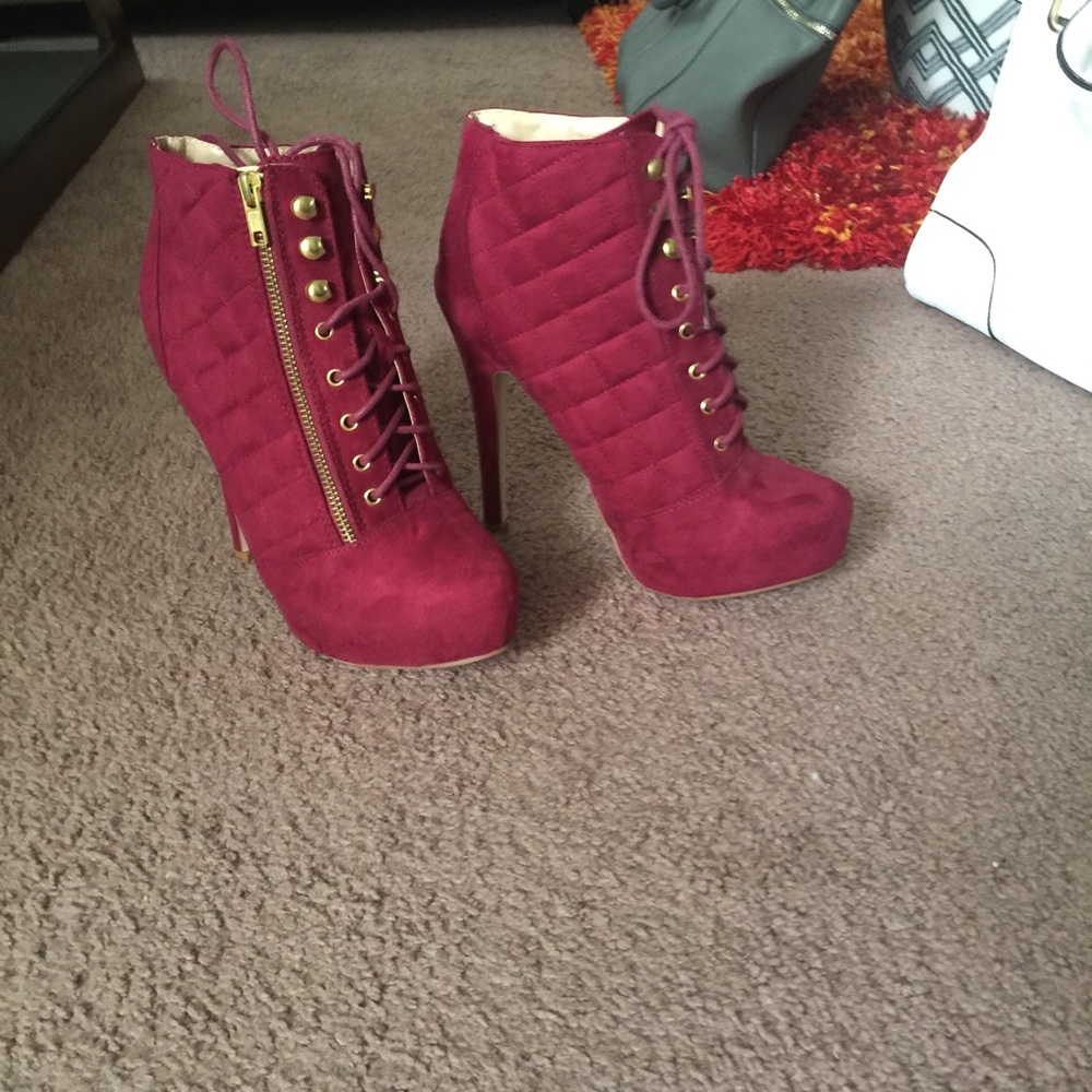 Burgundy ankle boots