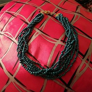 Multi strand beaded turquoise necklace (choker)