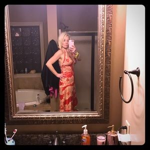 Red and beige halter dress.....PERFECT CONDITION!