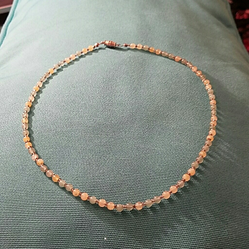 Amazonite and moonstone choker