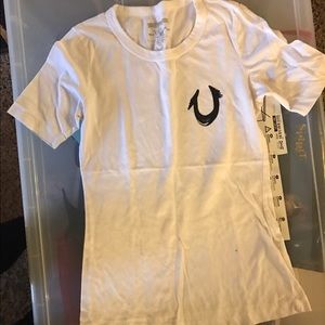 White short sleeve true religion tshirt