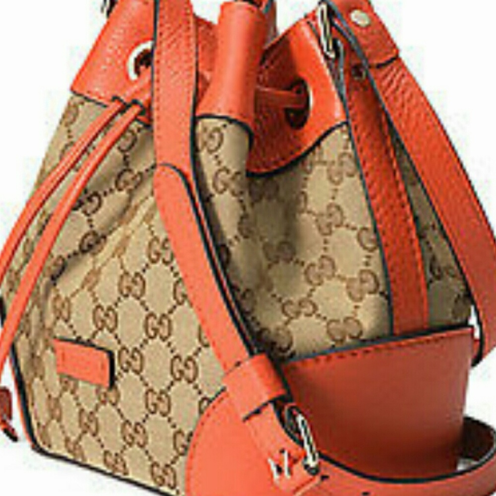 SOLD*******GUCCI MONOGRAM BUCKET CANVAS CROSSBODY