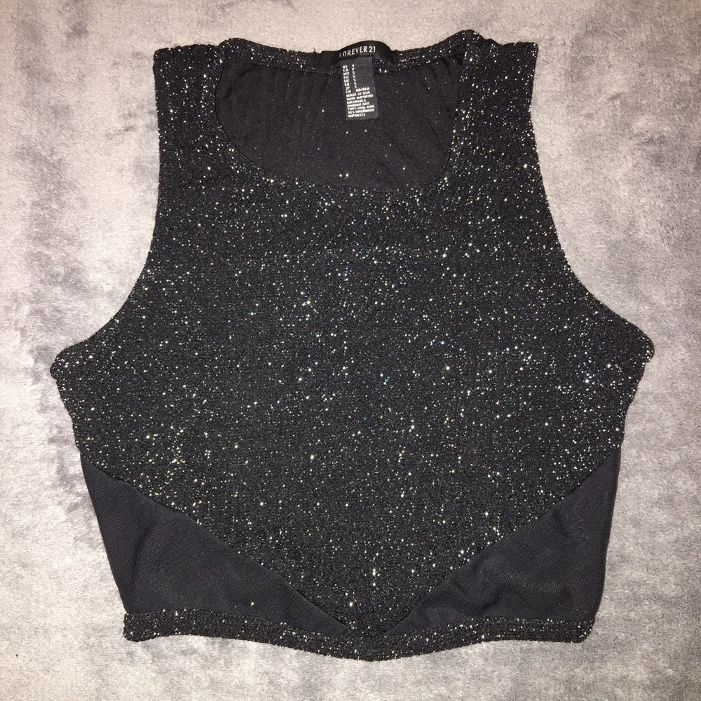 Mesh Cut Out Crop Top