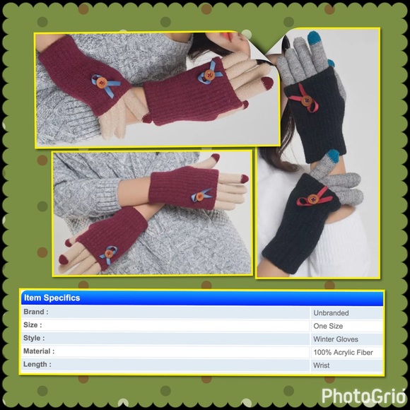 Touch screen winter weaved knitting gloves - Picture 2 of 2