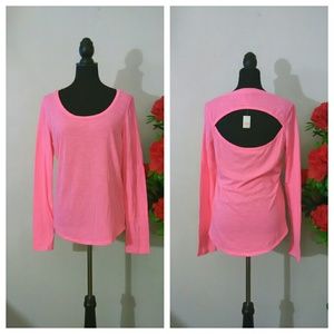 Brand New VS Pink Cutout Back Long Sleeve Tee