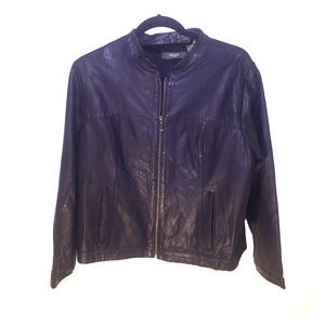 Womens Redoute Creation Deep Purple Leather Jacket