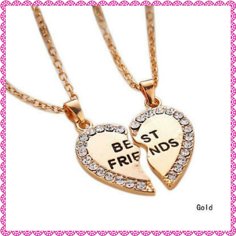 Crystal Best Friend Heart Necklace