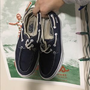 Blue boat side vans men's 5/ W 6.5