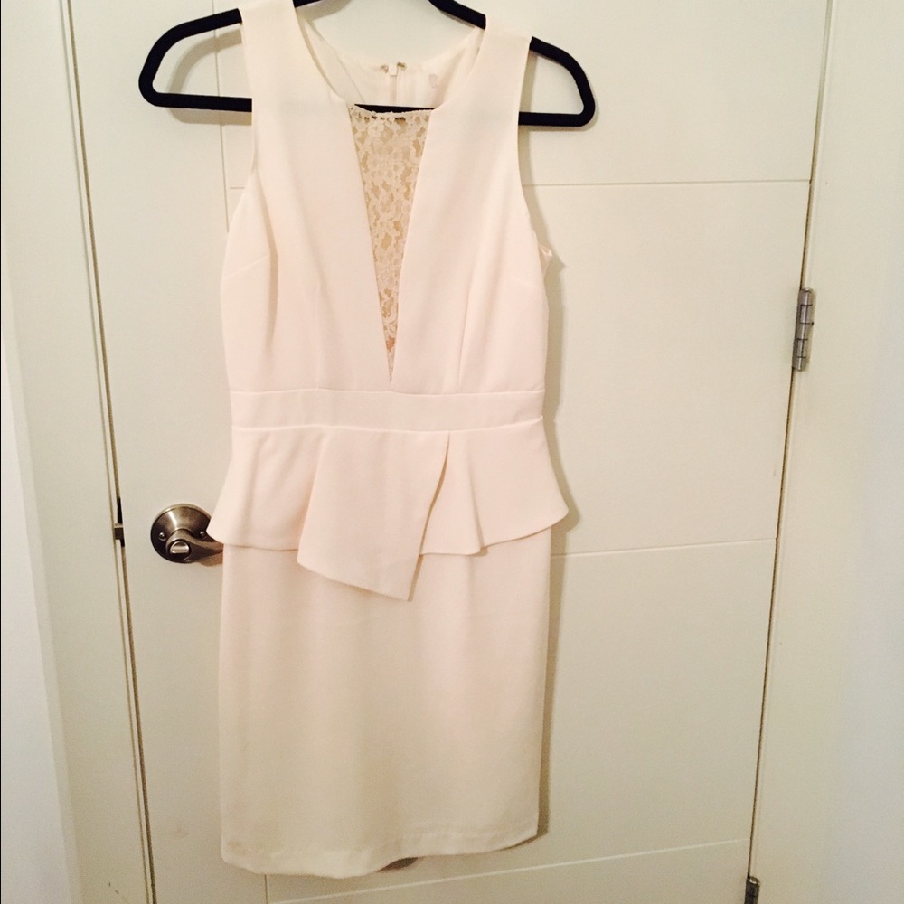 Ivory peplum dress
