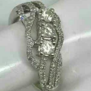 10K WG .90CT diamond cluster ring