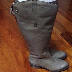 Sam Edelman boots nwot gray leather riding boots