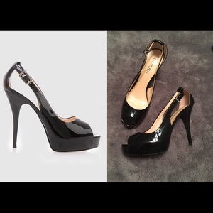 Black Guess Peep Toe "Hondo" Pumps