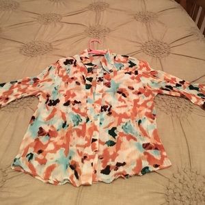 Fun 3/4 button up shirt