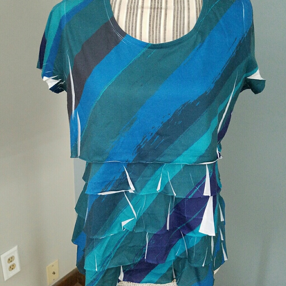 Coldwater Creek short sleeve multi-layered top