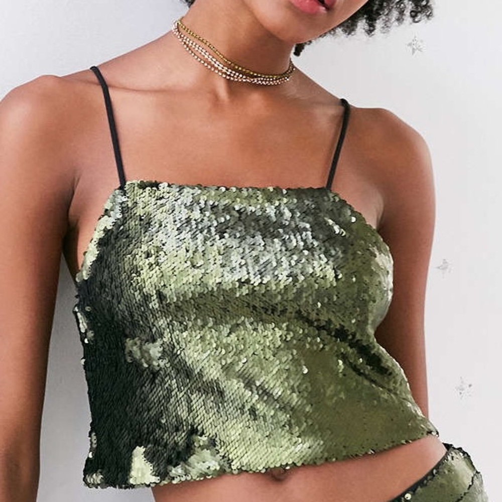 NWT green sequin diva cami