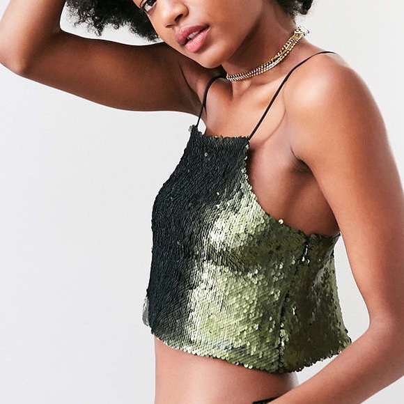 NWT green sequin diva cami - Picture 2 of 4