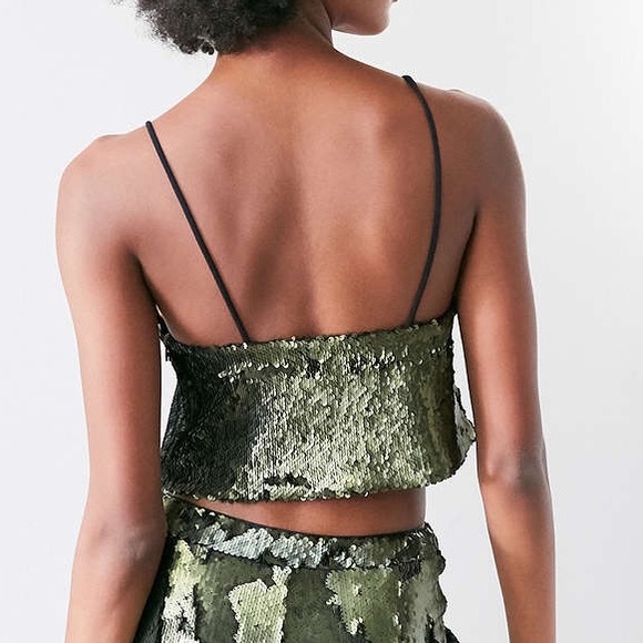 NWT green sequin diva cami - Picture 3 of 4
