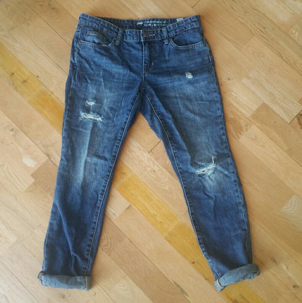 GAP Distressed Sexy Boyfriend Jeans