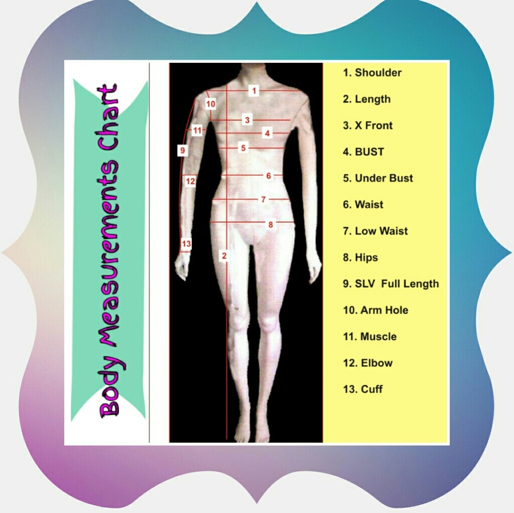 Body Measurement Chart . - Picture 1 of 1