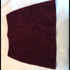 Short Red Velvet skirt with pockets