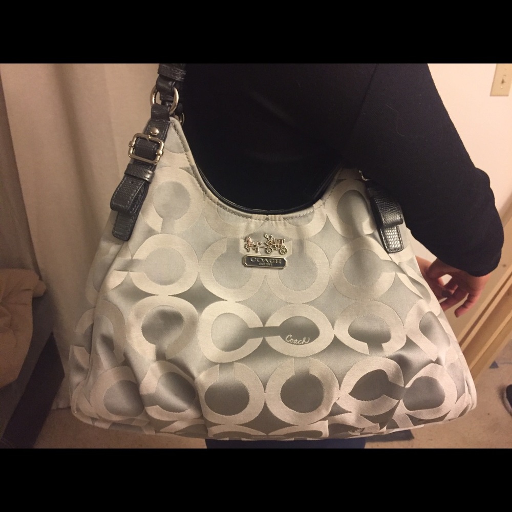 Coach silver handbag