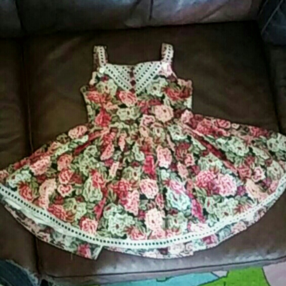 Girls vintage style boutique dress sz 2