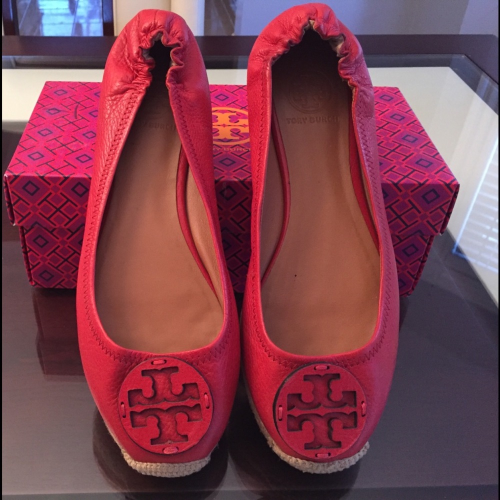 Red Tory Burch espadrilles