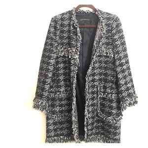 NWOT Zara tweed herringbone coat so S