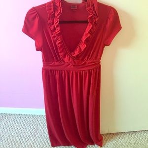 A ruby red Merona v-neck dress