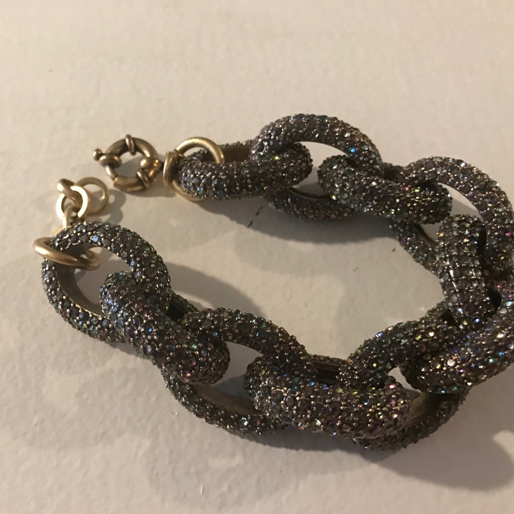 J Crew Pave Chain Link Bracelet