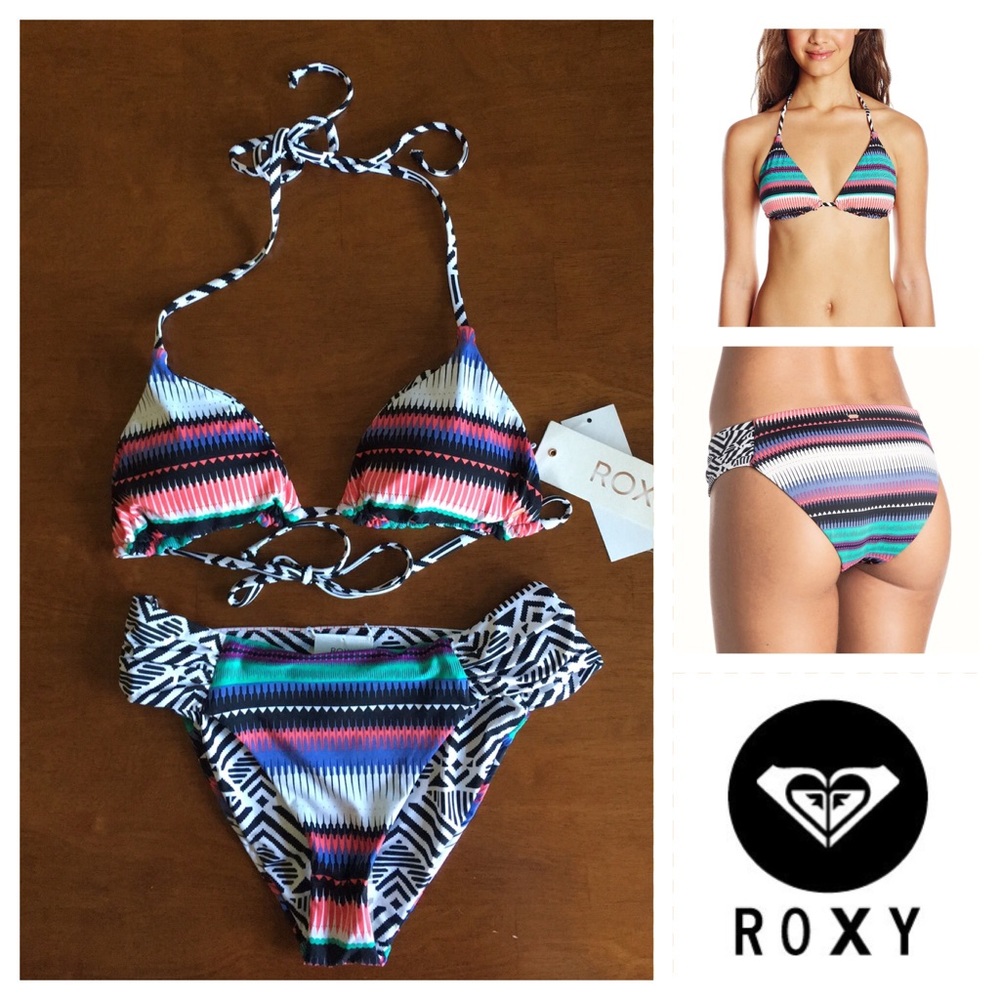 Roxy Livin Free 70's Inspired Print Bikini