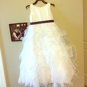David's Bridal Organza Flower Girl Dress Size 6