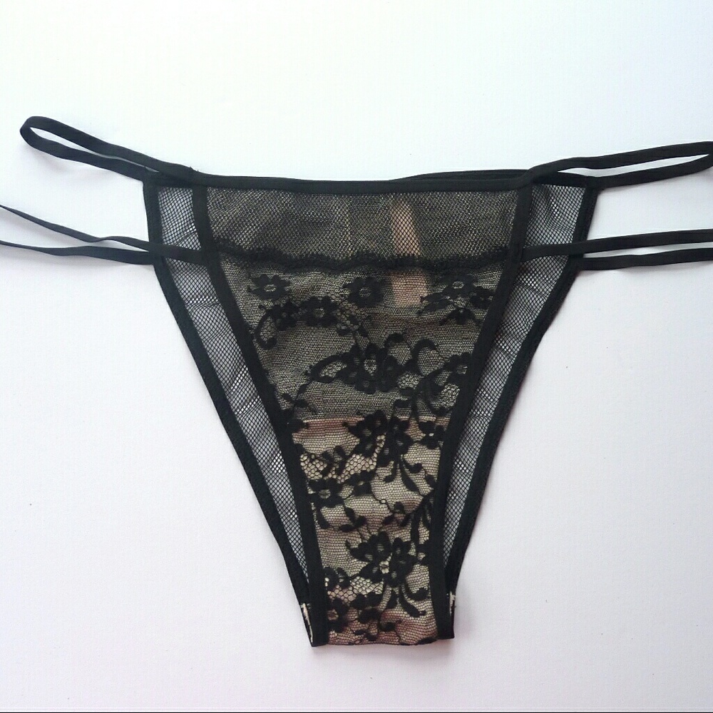 NWT Victoria's Secret Itsy Mini Bikini Lace Black