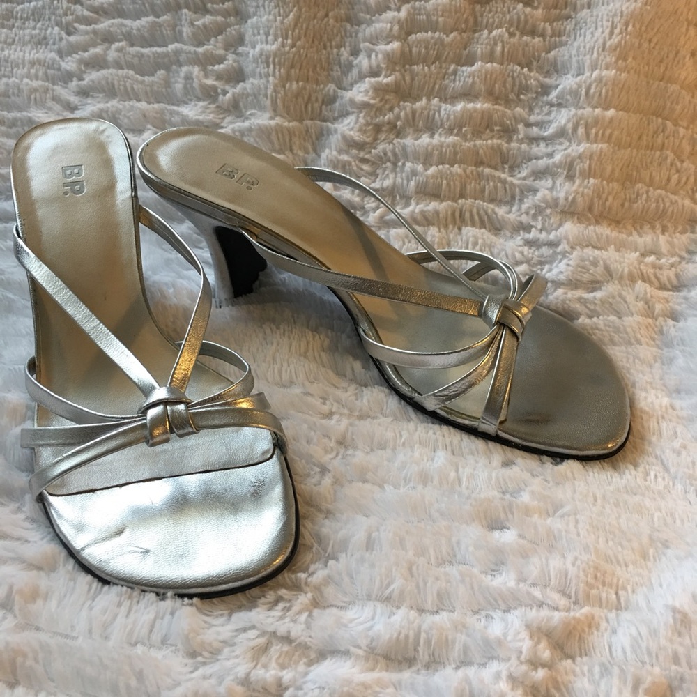 BP silver strappy pumps! Size 7