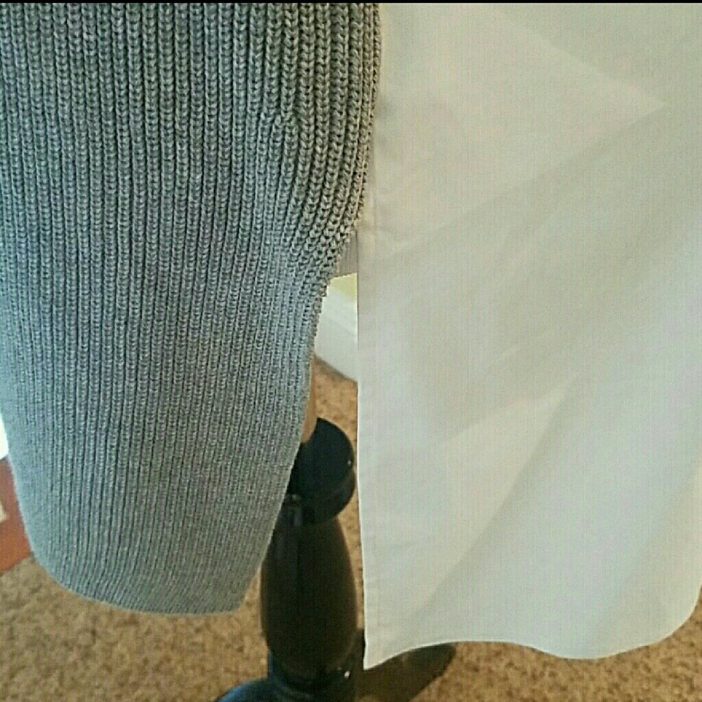 Contrast poplin back ribbed sleevless tunic - Picture 6 of 8