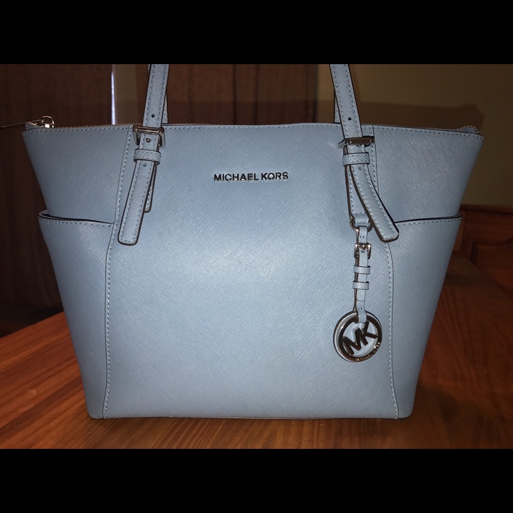 Michael Kors Jet Set zip top tote Cornflower Blue