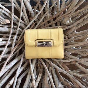 Coach Kristin Buttery Yellow trifold wallet