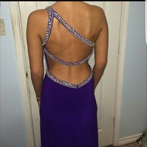 Purple embellished gown