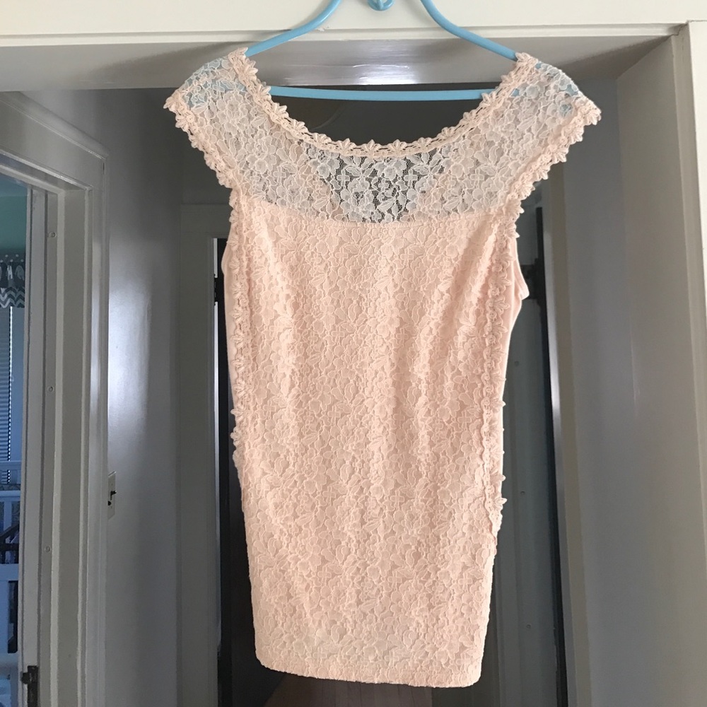 Express pink lace tank