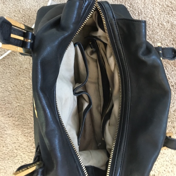 Tory burch black leather gold bag purse - Picture 3 of 4