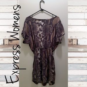 Express Dolman Sleeves Snake Print Dress