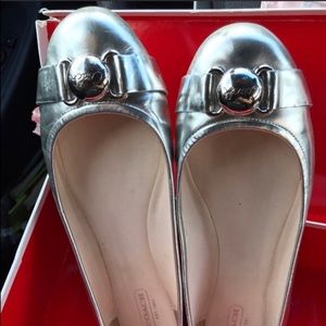 Coach silver flats