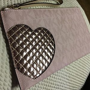 Michael Kors Large Heart Zip Clutch