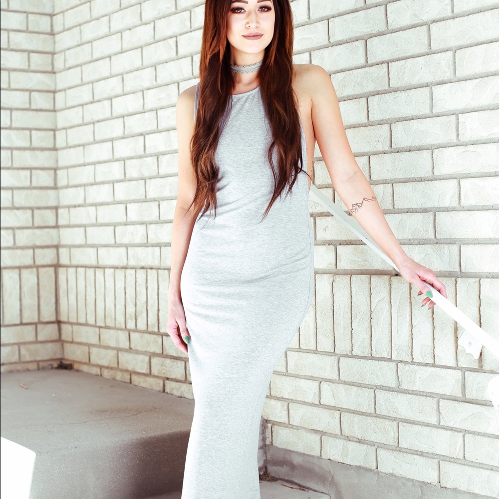 Gray maxi dress