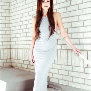 Gray maxi dress