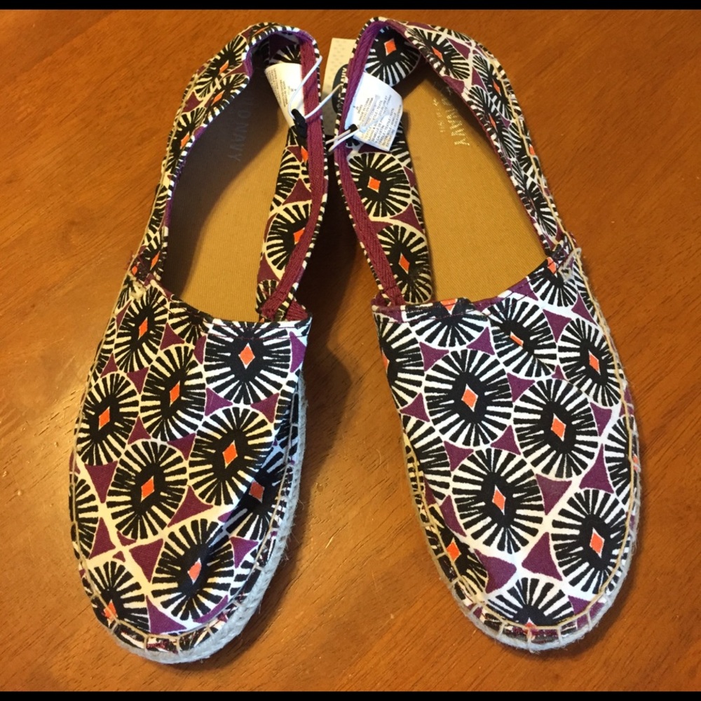 Old Navy Espadrilles Navy Print Size 9